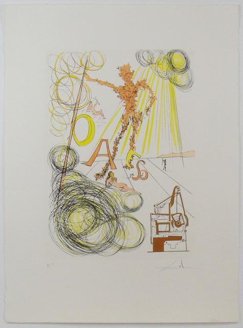 Salvador Dalí, ‘La linotype, from Hommage a Leonardo da Vinci’, 1975, Print, Etching with pochoir in colors on Arches paper, La Maison de la Petite Sara