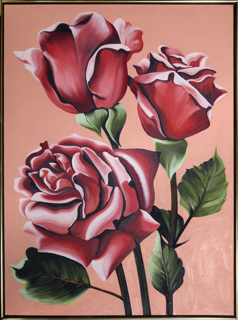 Lowell Nesbitt, ‘Three Pink Roses’, 1977, Painting, Oil on Canvas, RoGallery