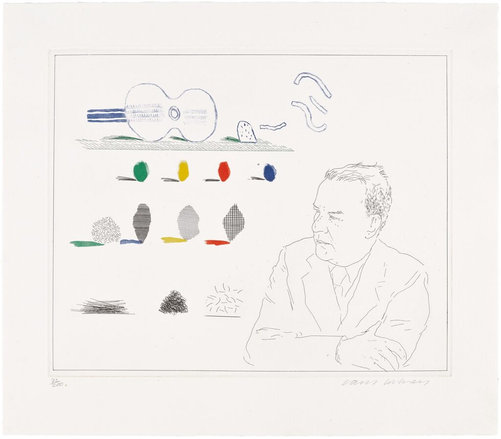 David Hockney - The Poet, plate 13 from The Blue Guitar (S.A.C. 211, M.C.A.T. 190)