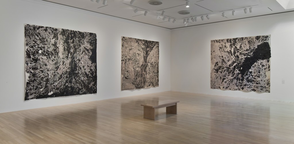 Installation view of Mark Bradford: Scorched Earth, Hammer Museum, Los Angeles, June 20–September 27, 2015. Photo by Brian Forrest Installation view of Mark Bradford: Scorched Earth, Hammer Museum, Los Angeles, June 20–September 27, 2015. Photo by Brian Forrest