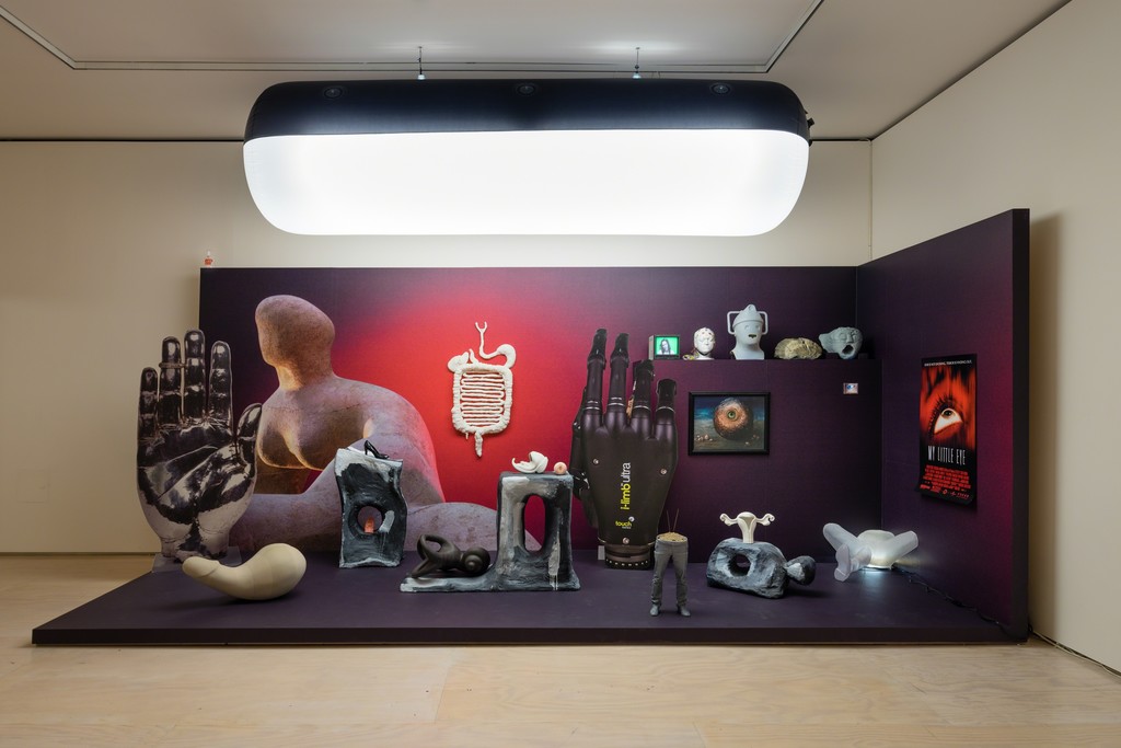 Installation view of "UniAddDumThs," 2016
Mark Leckey: Containers and Their Drivers at MoMA PS1, October 23, 2016 - March 5, 2017
Photograph by Pablo Enriquez
Courtesy the artist and MoMA PS1 Installation view of "UniAddDumThs," 2016
Mark Leckey: Containers and Their Drivers at MoMA PS1, October 23, 2016 - March 5, 2017
Photograph by Pablo Enriquez
Courtesy the artist and MoMA PS1