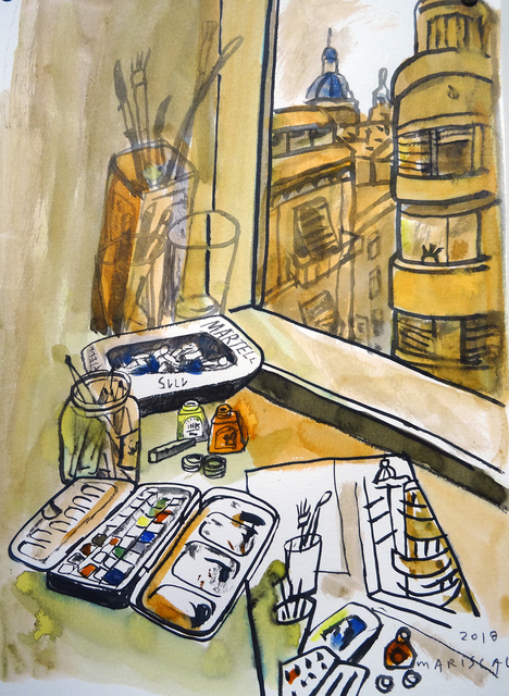Javier Mariscal, ‘Acuarelas desde la ventana’, 2018, Pepita Lumier