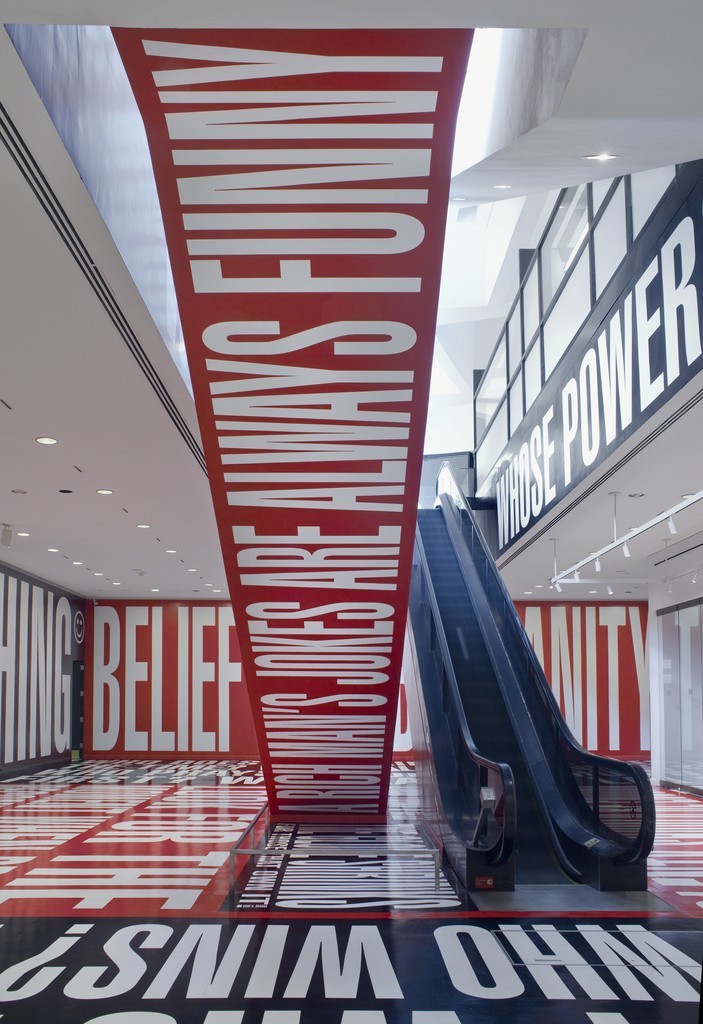 Barbara Kruger, “Belief+Doubt,” 2012. © Barbara Kruger. Photo: Cathy Carver Barbara Kruger, “Belief+Doubt,” 2012. © Barbara Kruger. Photo: Cathy Carver