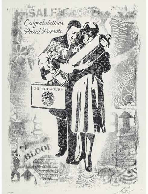 Shepard Fairey (OBEY), ‘Damaged Stencil Series: Proud Parents ’, 2017, Taglialatella Galleries