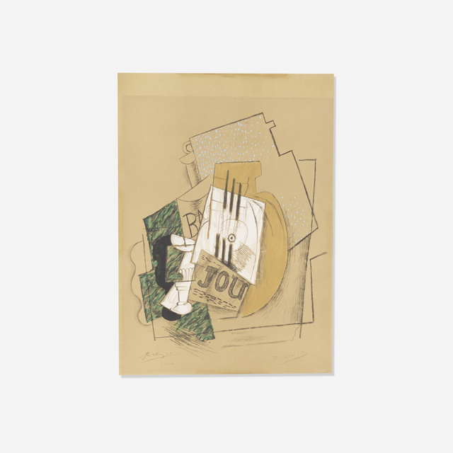 Pablo Picasso, ‘Bouteille de Bass, Verre et "Le Journal" poster’, 1910-1914, Print, Lithograph on paper, Rago/Wright