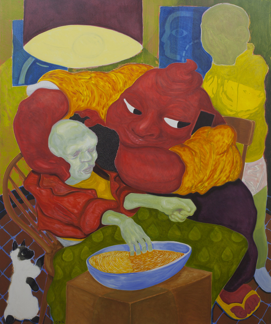 David Surman, ‘Pooh Takes Care of Skeleton’, 2016, Painting, Oil on Canvas, The Dot Project
