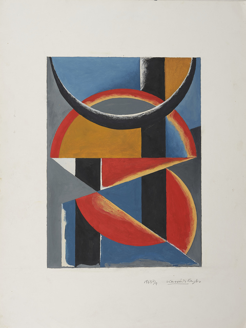 Lajos Kassák, ‘Composition’, Painting, Oil on paper, Leclere