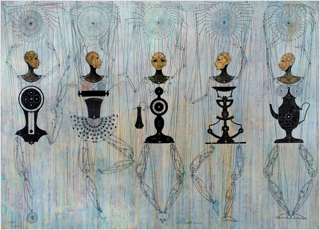 Carlos Estévez, ‘Ballet Mecanico’, 2009, Painting, Oil and pencil on canvas, Pan American Art Projects
