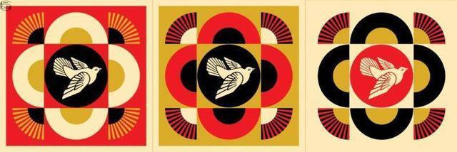 Shepard Fairey, ‘Dove Geometric (set of 3)’, 2017, Print, Screenprint on cream Speckletone paper, artrepublic