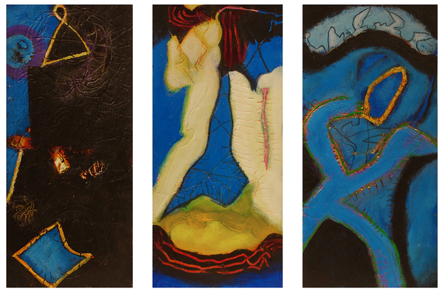 William Scharf, ‘Cage's Metal, Omentum Move, In An Earlier Ago (From left to right)’, 2005, 2006, 2006, (From left to right), Hollis Taggart