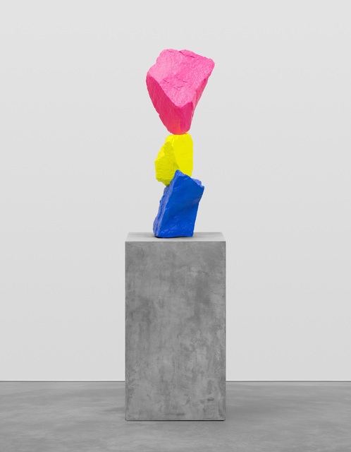 Ugo Rondinone, ‘Blue yellow pink mountain’, 2015, Sculpture, Painted stone, steel, pedestal, Swiss Institute Benefit Auction