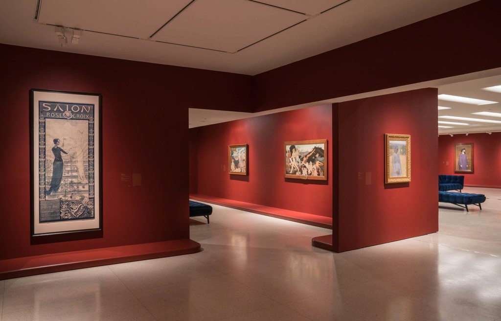 Installation View: Mystical Symbolism: The Salon de la Rose+Croix in Paris,1892–1897 Solomon R. Guggenheim Museum, New York, June 30–October 4, 2017.
Photo: David Heald © Solomon R. Guggenheim Foundation, 2017 Installation View: Mystical Symbolism: The Salon de la Rose+Croix in Paris,1892–1897 Solomon R. Guggenheim Museum, New York, June 30–October 4, 2017.
Photo: David Heald © Solomon R. Guggenheim Foundation, 2017
