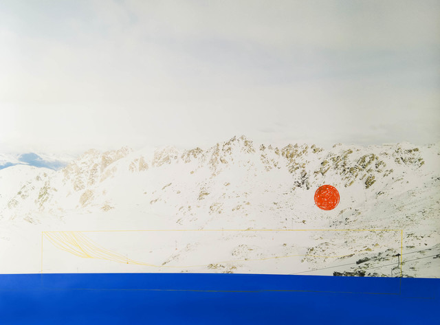 Alice Quaresma, ‘Frozen Lake’, 2020, Photography, Acrylic paint and oil pastel over photographic print, PABLO´S BIRTHDAY