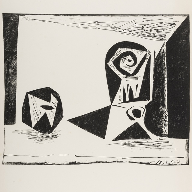 Pablo Picasso, ‘Composition au verre à pied (Bloch 431; Mourlot 77)’, 1947, Forum Auctions