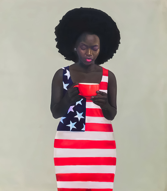 oluwole omofemi, ‘Red Cup ’, 2020 , Painting, Oil and acrylic on canvas, Out of Africa Gallery