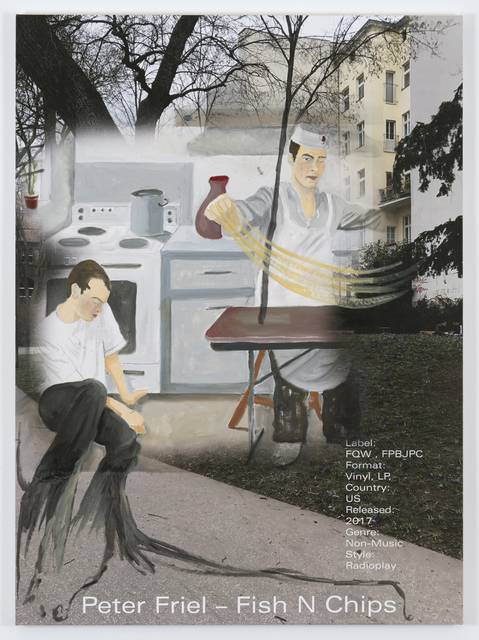 Ben Schumacher, ‘Fish N Chips’, 2017, Painting, Oil and UV print on canvas, MCA Chicago Benefit Auction