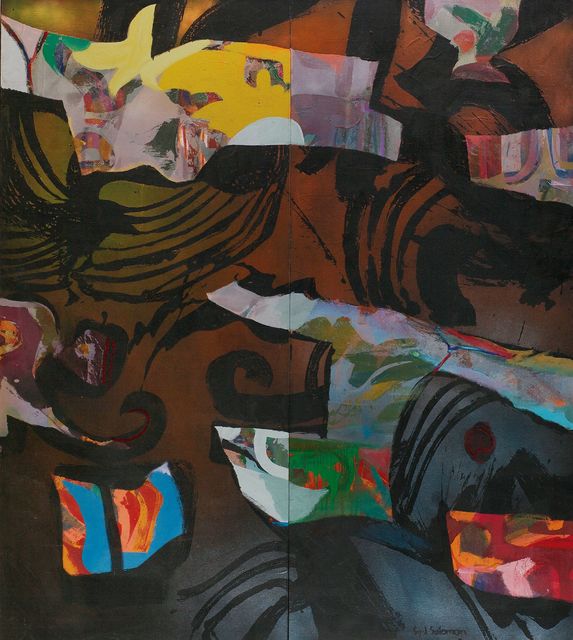 Syd Solomon, ‘Gateway’, 1984, Painting, Acrylic and aerosol enamel on canvas, Berry Campbell Gallery