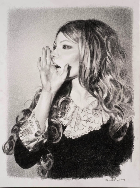 Mercedes Helnwein, ‘Cousin II’, 2013, Drawing, Collage or other Work on Paper, Black pencil on paper, KP Projects