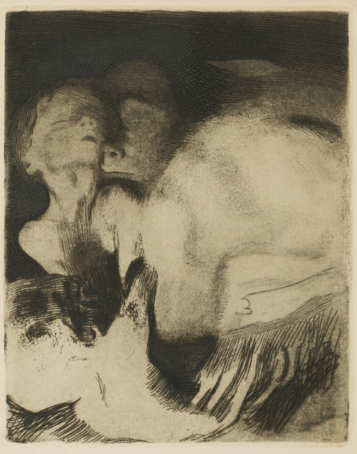 Käthe Kollwitz, ‘Tod und Frau um Das Kind Ringend’, Print, Etching on paper under glass, John Moran Auctioneers