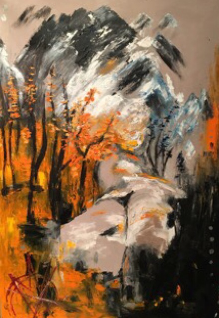 Mariam Qureshi, ‘Wild forest fire Mountain Calls for Change ’, 2015, Lotus Art Gallery