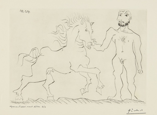 Pablo Picasso, ‘Homme nu debout avec un cheval (B. 304; Ba. 632)’, 1938, Sotheby's