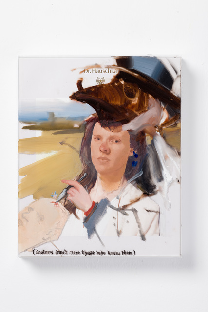 Patrícia Kaliczka, ‘Self-Portrait as a Doctor from various Eras --- Önarckép különböző korokból származó orvosként’, 2019, Painting, Oil on plastic board || olaj, műanyag lap, VILTIN Gallery