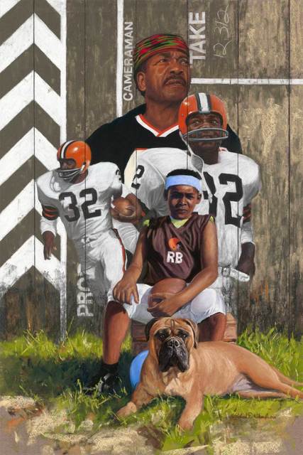 Richard Wilson Jr., ‘In His Shadow - Jim Brown’, ca. 2018, Painting, Pastel, Gugsa Black Arts Collective