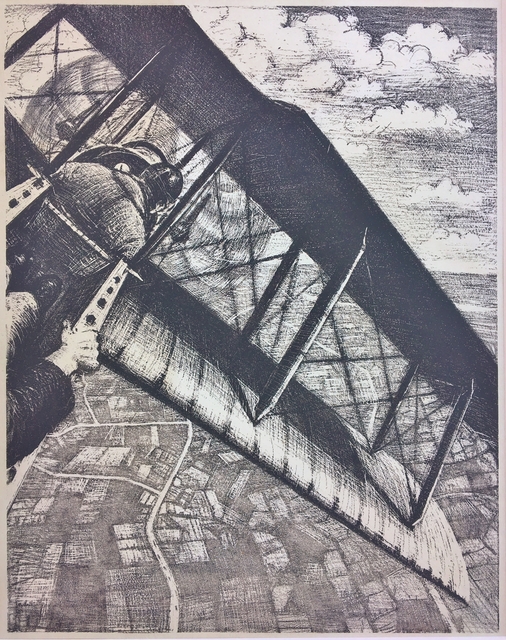 Christopher Richard Wynne Nevinson, ‘Banking at 4000 Feet’, 1917, Print, Lithograph on wove paper., Catherine E. Burns Fine Prints