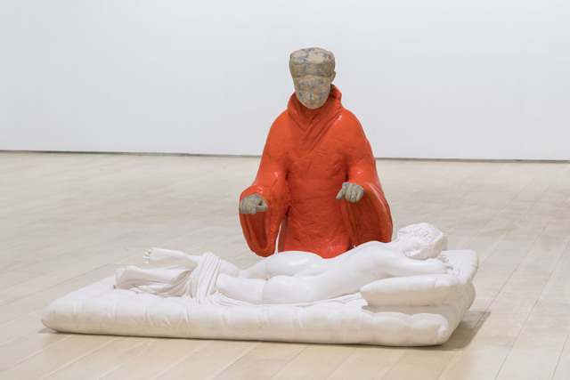 XU ZHEN®, ‘ Alien 2 - Sleeping Hermaphroditos, Western Han Dynasty Female Musician Playing a Zither’, 2017-2018, Mixed Media, Mineral-based composite, acrylic paint, stainless steel, ShanghART