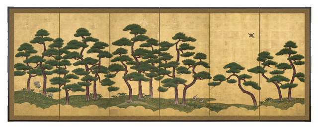 Unknown Artist, ‘Pair of Six-Panel Screens, Pine Trees (T-3606L)’, Edo period (1615, 1868), 18th century, Erik Thomsen