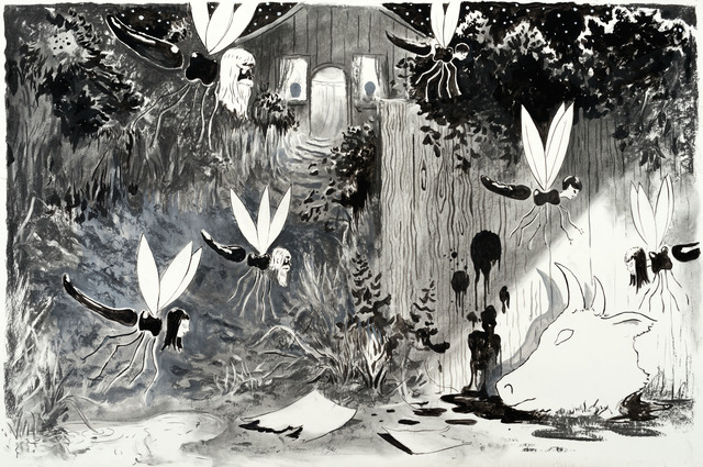Tilo Baumgärtel, ‘Corrida’, 2015, Drawing, Collage or other Work on Paper, Charcoal, ink, oil and pigment in paper, Galerie Kleindienst