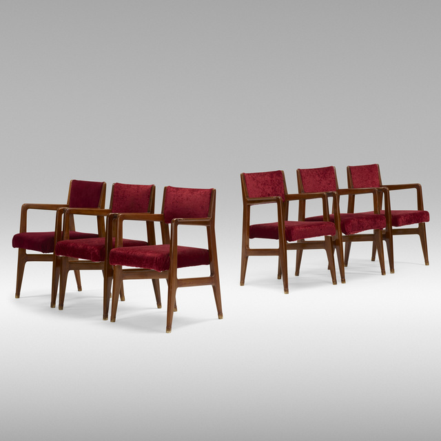 Gio Ponti, ‘set of six dining chairs from the Augustus ocean liner’, c. 1950, Rago/Wright