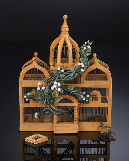 Kathleen Elliot, ‘Liberty #2’, 2015, Sculpture, Flameworked glass, found bird cage, HABATAT