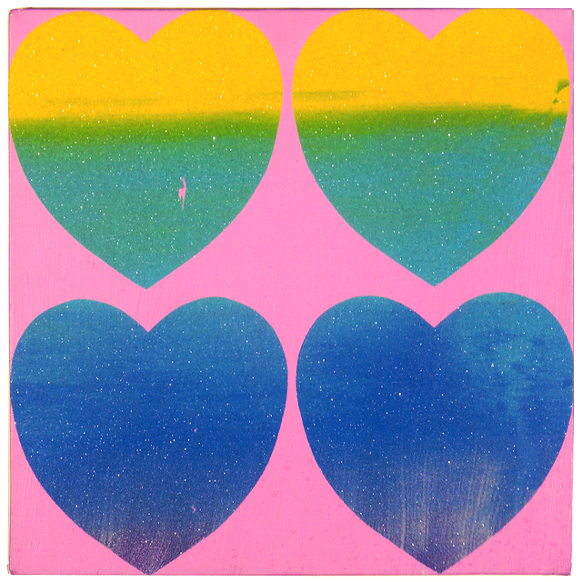 Andy Warhol, ‘Four Hearts’, 1983, Print, Silk screened ink and diamond dust, Leila Heller Gallery