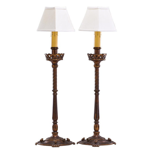Oscar Bach, ‘Pair Of Table Lamps With Lion Motif, New York’, ca. 1920, Rago/Wright