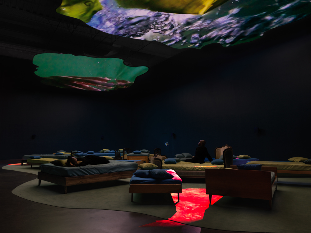 Installation view of "Pipilotti Rist: Pixel Forest" at New Museum, New York (2016). Image courtesy of New Museum. Installation view of "Pipilotti Rist: Pixel Forest" at New Museum, New York (2016). Image courtesy of New Museum.