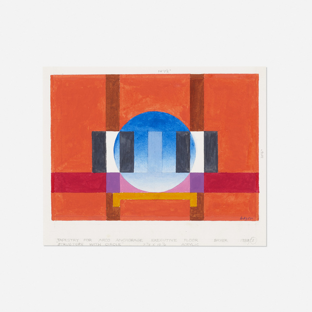 Herbert Bayer, ‘study for Structure with Circle tapestry’, 1983, Drawing, Collage or other Work on Paper, Acrylic on paper, Rago/Wright