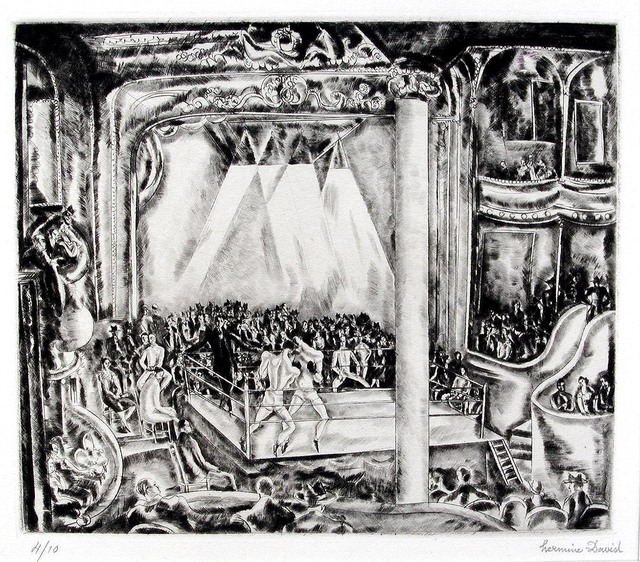 Hermine David, ‘Boxing Match’, ca. 1929, Print, Drypoint and engraving, Harris Schrank Fine Prints