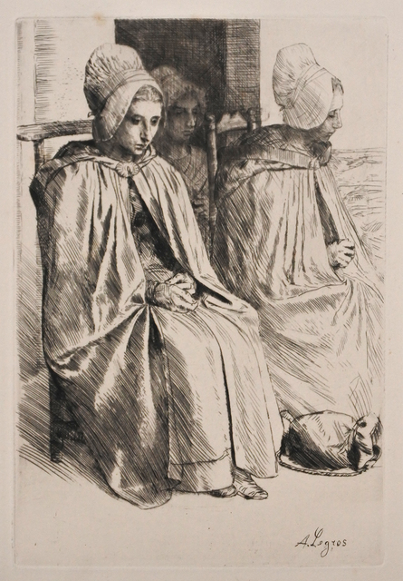 Alphonse Legros, ‘Paysannes des Environs de Boulogne (Peasant women from near Boulogne)’, 1873, Print, Etching, Hans den Hollander Prints
