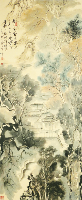 Zhang Yanyun, ‘Pavilion of thousands of celest 万仙楼 ’, 2012, Drawing, Collage or other Work on Paper, Ink and colour on paper, Tian Bai Calligraphy and Painting (天白書畫)