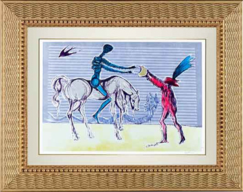 Salvador Dalí, ‘"Don Quixote: The Gift of Mandrino" Hand Signed Salvador Dali Lithograph’, 1941-1957, Print, Paper, Elena Bulatova Fine Art