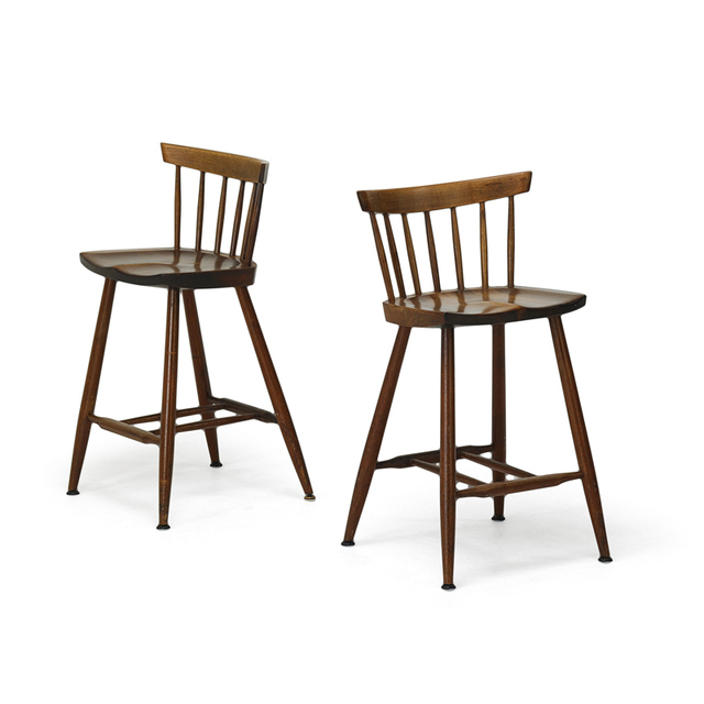 George Nakashima, ‘Two High Stools, New Hope, PA’, 1970, Rago/Wright