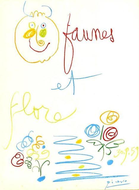 Pablo Picasso, ‘Lithograph "Faunes et flore d'Antibes" after Pablo Picasso’, 1959, Galerie Philia