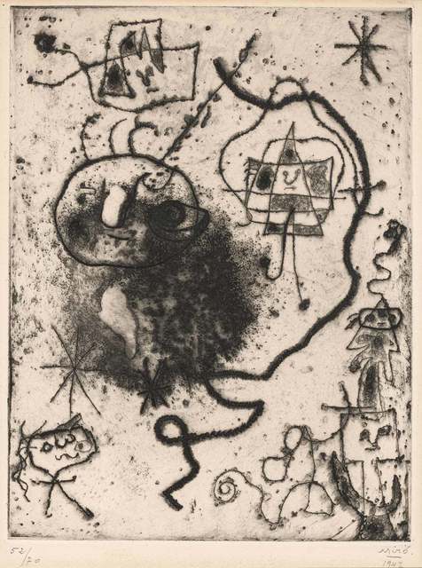 Joan Miró, ‘PETITE FILLE SAUTANT À LA CORDE, FEMMES, OISEAU (DUPIN 52)’, 1947, Doyle