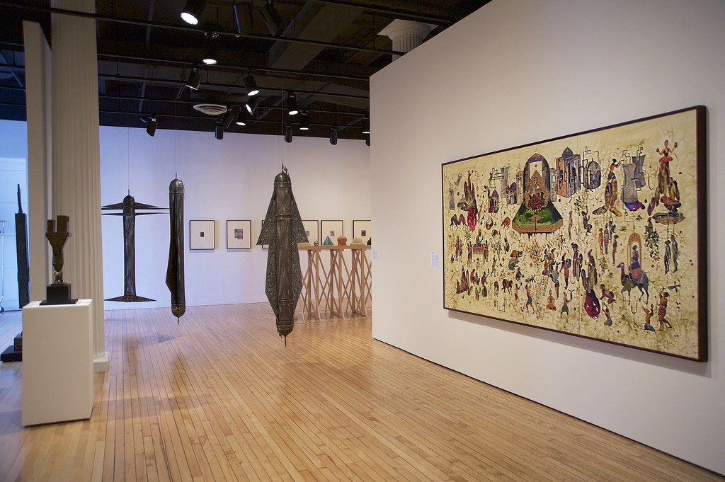 Installation view of Global/Local 1960–2015: Six Artists from Iran at Grey Art Gallery, New York University. Photo: Alvia Urdaneta Studio Installation view of Global/Local 1960–2015: Six Artists from Iran at Grey Art Gallery, New York University. Photo: Alvia Urdaneta Studio