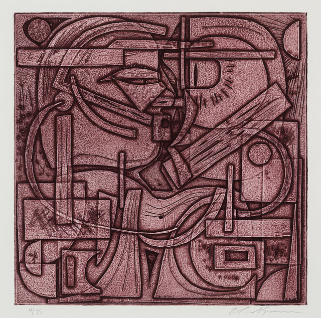 Nicole Eisenman, ‘Machine Learning Kiss’, 2020, Print, Collagraph, Artists For a New Georgia Benefit Auction