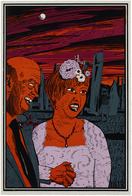 Grayson Perry, ‘Six Snapshots of Julie (05)’, 2015, Print, Woodcut with lithographic underlay, International Print Center New York (IPCNY) Benefit Auction