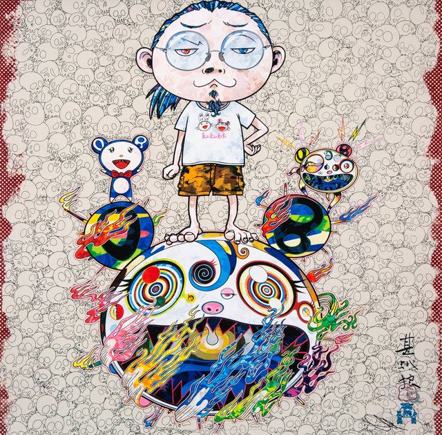 Takashi Murakami, ‘Obliterate the Self and Even a Fire is Cool’, 2013, Print, Offset lithograph in colors on satin wove paper, Heritage Auctions