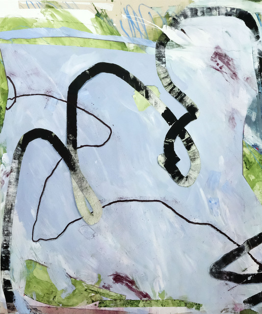 Taylor O. Thomas, ‘We digress’, 2018, Painting, Acrylic, oil, dry pigment, tape and paper on canvas, Deli Grocery