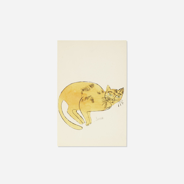 Andy Warhol, ‘Sam (from 25 Cats Named Sam and One Blue Pussy)’, c. 1954, Print, Hand-colored offset lithograph on paper, Rago/Wright